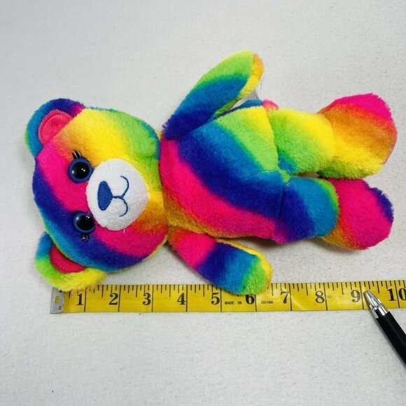 Build A Bear 9” Plush Striped Colorful Rainbow Lgbt Heart Hidden Surprise Insert - Picture 8 of 9